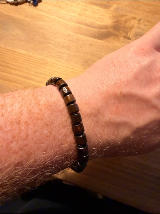 Other - Brown Wooden Bead Stretch Bracelet